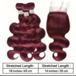 Burgundy Body Wave Bundles With 5×5HD Lace Closure 100% Human Hair - Image 4