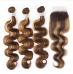 Highlight Honey Blonde Body Wave 3Pcs Bundles with 5×5 HD Lace Closure 100%Human Hair P4/27 Color - Image 7