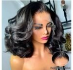Bouncy Full Loose Body Side Part Short Lace Frontal Wigs 200% Density - Image 5