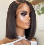 Straight Bob Wig Natural Color Glueless Short Bob Wig Straight 13×4 10 Inch. Invisible HD Lace Closure Wig 180% Density - Image 6