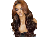 Ombre Brown Glueless Wig Preplucked Raw Virgin Hair - Image 6