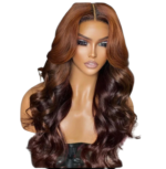 Ombre Brown Glueless Wig Preplucked Raw Virgin Hair - Image 5