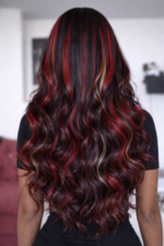 Burgundy With Blonde Highlights Lace Front Wig - Image 3