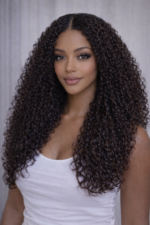 U-Part Jerry Curly Wig Black Curly Wig With Upart Easy Install and Well Melt With Your Own Hair - Image 3