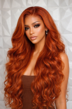Copper Brown Straight/Body Wave Human Hair Wig  Pre Everything Transparent Lace Flexi-Fit Glueless