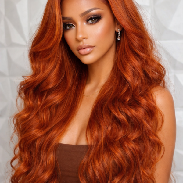 Copper Brown Straight/Body Wave Human Hair Wig  Pre Everything Transparent Lace Flexi-Fit Glueless