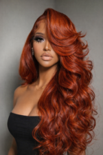 Copper Brown Straight/Body Wave Human Hair Wig  Pre Everything Transparent Lace Flexi-Fit Glueless - Image 2