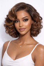 Glueless #35 Ginger Orange Bouncy Curl 13*4 Frontal Wig Short Hair Trends