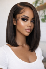 Straight Bob Wig Natural Color Glueless Short Bob Wig Straight 13×4 10 Inch. Invisible HD Lace Closure Wig 180% Density - Image 2