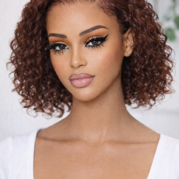 Short Curly Pixie Cut Bob Glueless 13×4 Lace Front Wigs Curly Human Hair 180% Density