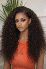 Kinky Curly Wear & Go Glueless Wigs 13×6 HD Lace Human Hair Wigs Pre Bleacked Knots Plucked Hairline 14 Inch. - Image 2