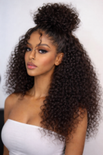 Kinky Curly Wear & Go Glueless Wigs 13×6 HD Lace Human Hair Wigs Pre Bleacked Knots Plucked Hairline 14 Inch.