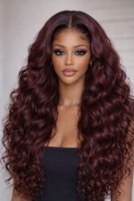 Burgundy Body Wave Bundles With 5×5HD Lace Closure 100% Human Hair