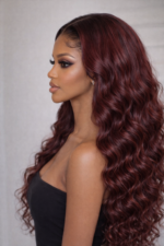 Burgundy Body Wave Bundles With 5×5HD Lace Closure 100% Human Hair - Image 2
