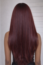 Burgundy Color Straight Bundles With Closure - Image 3