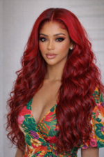 Red Color Body Wave 3 Bundles With Lace Closure 100% Virgin Human Hair Bundles With Closure