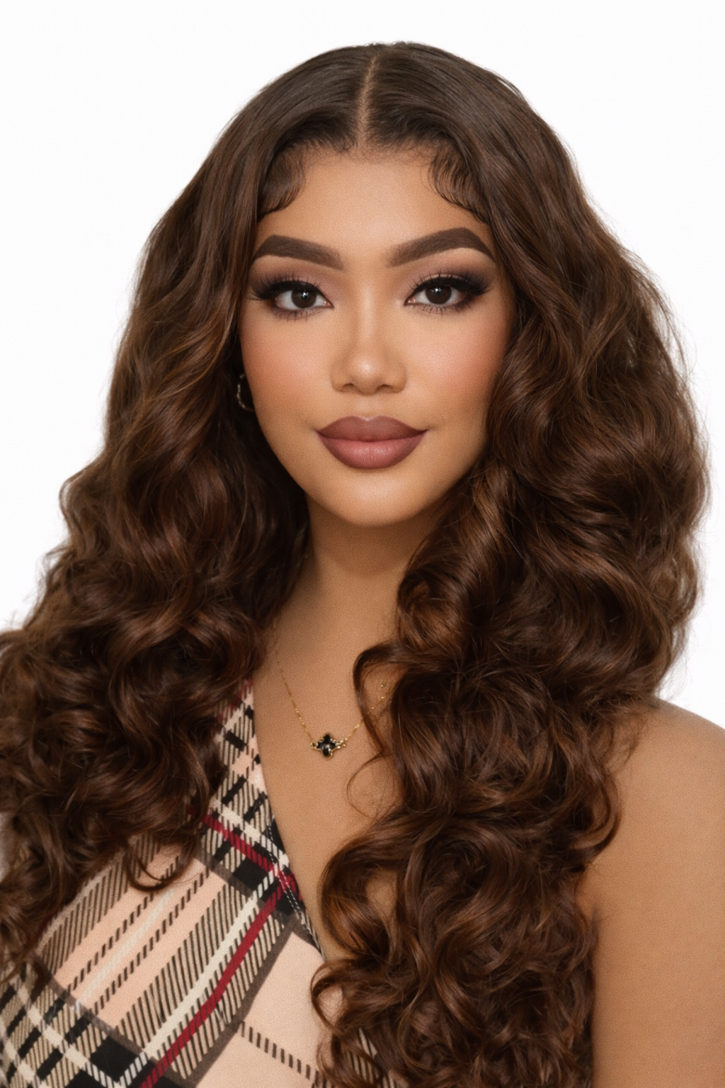 2025/12/1000588904.png Chocolate Brown Color Curly 13×4 HD Lace Front 13×6 Wear Go Glueless Human Hair Wig 200-250% Density - Image 1