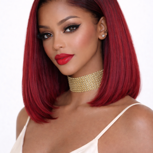 Short Bob Straight Human Hair 13×4 Glueless Lace Closure Wigs 10Inch 1B-99J Color