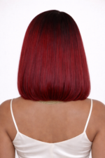 Short Bob Straight Human Hair 13×4 Glueless Lace Closure Wigs 10Inch 1B-99J Color - Image 3