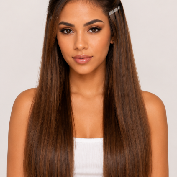 #4 Chocolate Brown Tape-In Human Hair Extensions