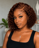 Auburn Curly Bob HD Lace Wig – Glueless Human Hair