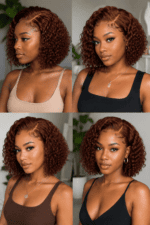 Auburn Curly Bob HD Lace Wig – Glueless Human Hair - Image 2