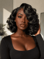 Bouncy Loose Body Wave Side Part Bob Wig – 200% Density - Image 2