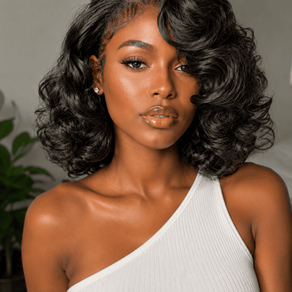 Bouncy Loose Body Wave Side Part Bob Wig – 200% Density
