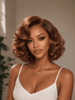 Copper Bouncy Curl 13×4 Frontal Wig - Image 2