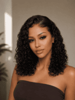 Water Wave Glueless Bob Wig – 13x6 HD Lace Human Hair