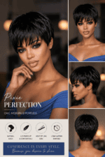 Classic Black Pixie Cut Glueless HD Lace Wig – Short Straight Human Hair Wig