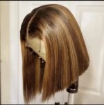 Honey Blonde Highlight Bob 6×5 Glueless HD Lace Short Human Hair Wig - Image 5