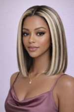 Blonde Highlight Color Bob Human Hair 6×5 13×6 HD Lace Glueless Wig P16/613 Pre Bleached &  Pre Plucked