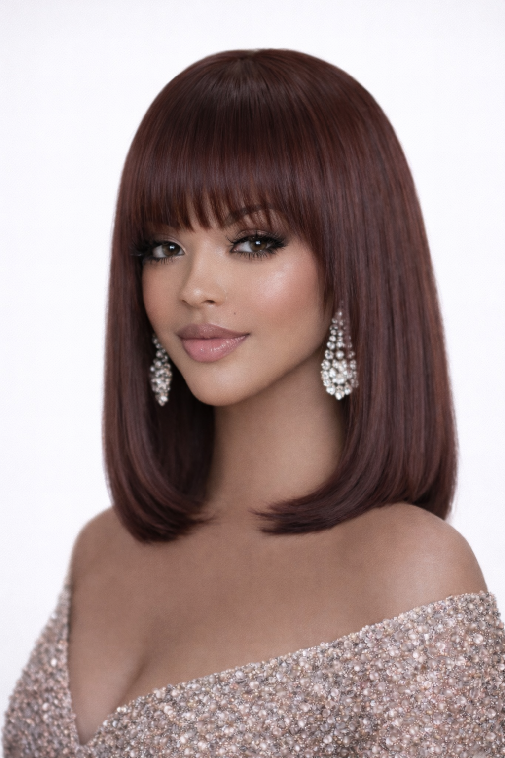 2026/01/1000588991.png 99J Layered Preplucked Human Hair BOB Lace Wig with Frange Bang 6×5 180% density - Image 1