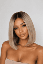 Ash Blonde Bob Wig – HD Lace Human Hair Wig - Image 2