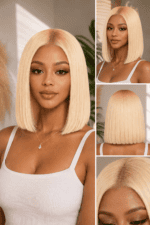 “Platinum Straight Bob HD Lace Wig”