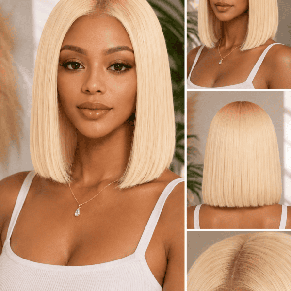 “Platinum Straight Bob HD Lace Wig”