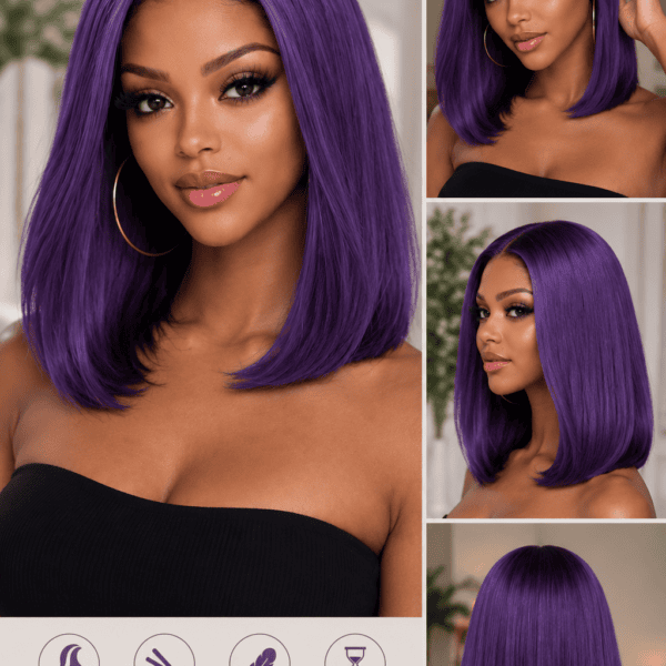 Amethyst Straight Bob HD Lace Wig
