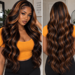 Caramel Mocha Body Wave Wig – Highlighted Human Hair Wig 🤎✨