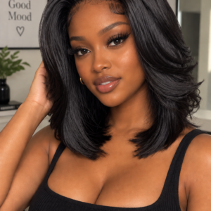 Layered Bob Lace Front Wig – Side Part | HD Lace Wig