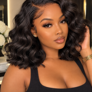 Short Bob Loose Deep Wave 13×4 HD Lace Pre-Plucked Wig