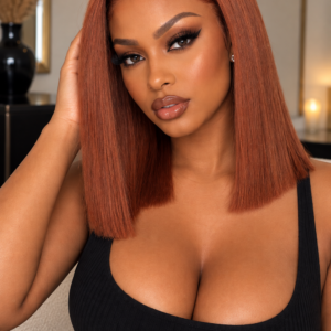 Ginger Brown Straight Bob Wig – 6×5 Invisible Knots Glueless Lace Wig