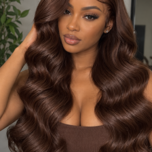 Chocolate Brown Body Wave Wig – 13×4 Glueless Lace Front Human Hair Wig