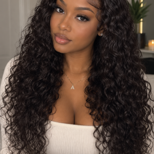 Natural Black Water Wave 13×6 Glueless Lace Wig