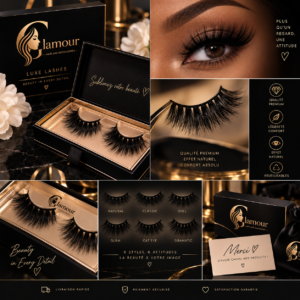 Glamour Premium Faux Mink Lashes – Reusable Wispy Volume False Eyelashes