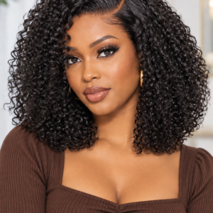 13×5 Lace Glueless Pixie Curly Bob Wig – Natural Black Virgin Human Hair