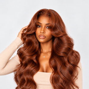 Copper Brown Body Wave 13x6 Lace Front Wig With Layered Cuts