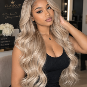 Ash Blonde Color Body Wave Human Hair 13×4 HD Lace Frontal Straight Glueless Wigs 180% Density